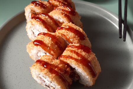 Ролл темпура угорь лосось