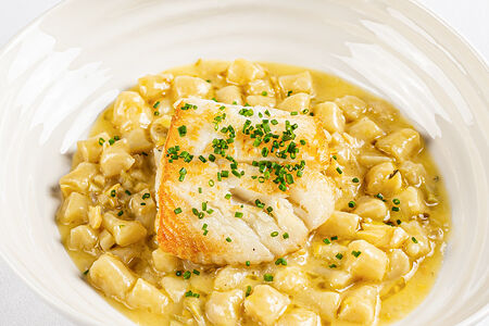 Палтус, ньокки