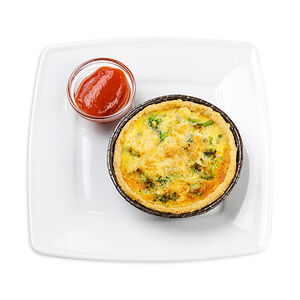 Киш с рыбой и брокколи