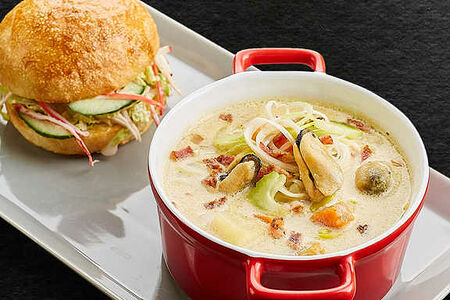 Сливочный суп с мидиями