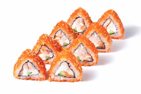 Ролл Калифорния с лососем и креветкой