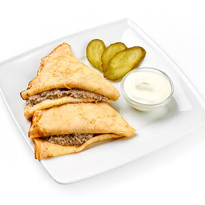 Блины с томленой курицей