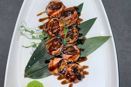 Запеченный с мидиями