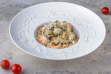 Фетучини с креветками