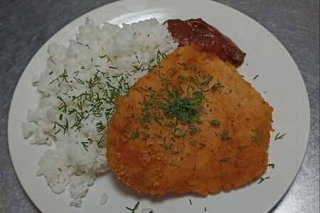 Куриный шницель с рисом