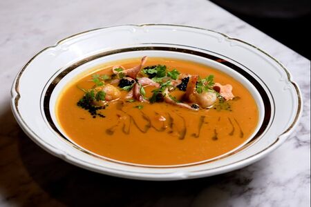 Суп из батата с морепродуктами