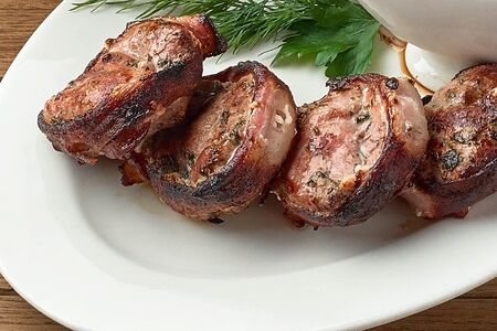 Cвинoй карбонад на мангале