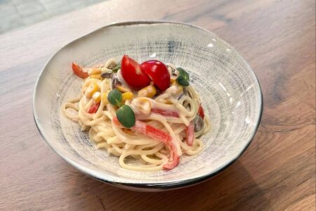 Веган с грибами, трюфельным маслом и кокосовыми сливками