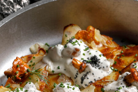 Гратен с лисичками и сметаной