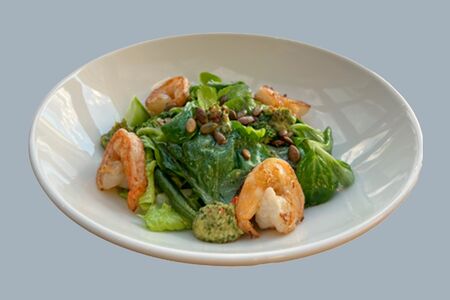 Зеленый с тигровой креветкой