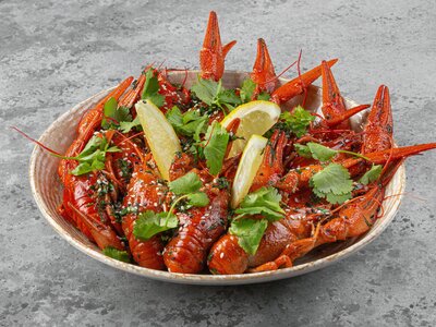 Раки по-китайски с кунжутным маслом и соевым соусом Средний