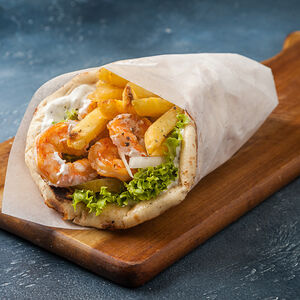 Пита с креветками