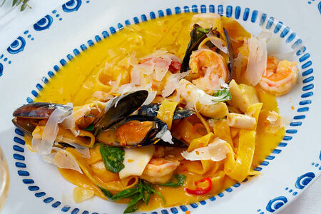 Папарделли с морепродуктами