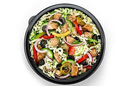 Салат с курицей терияки