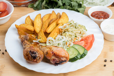 Бизнес ланч с куриной голенью