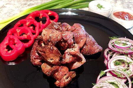 Куриная печень на углях