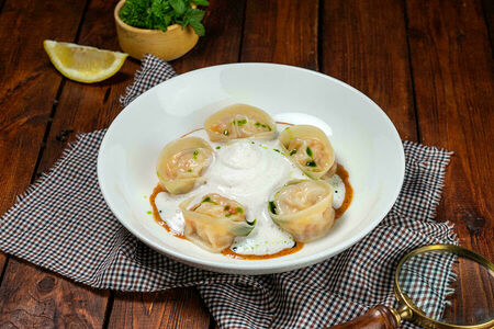 Пельмени с крабом и креветкой