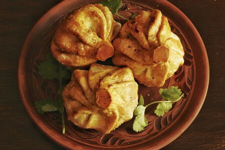 Хинкали жареные cвинo-говяжьи