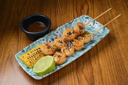 Сатай из креветок