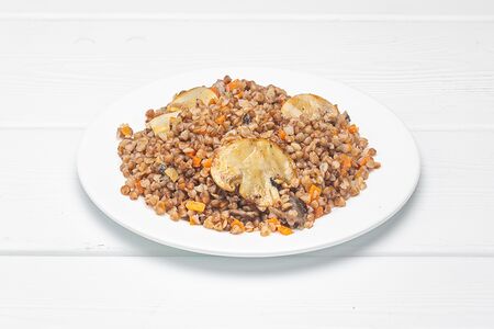 Греча с грибами