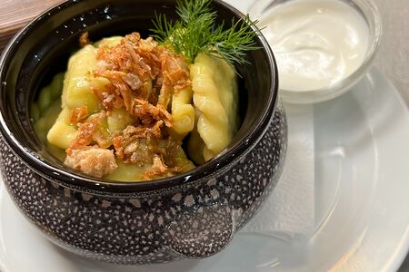 Вареники с картофелем и беконом