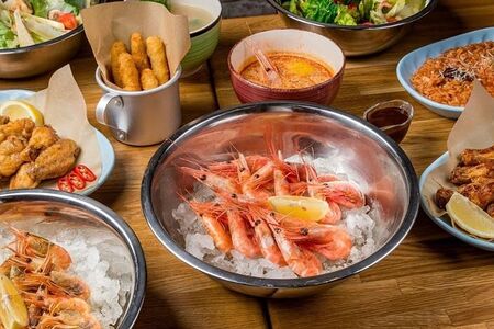 Креветки на льду На компанию