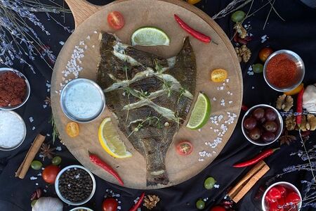 Камбала на гриле