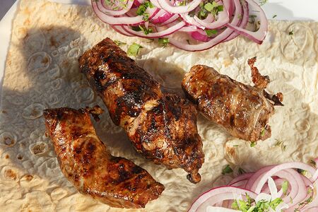 Говяжья печень на сетке