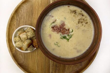 Кукурузный суп с беконом