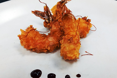 Тигровые креветки в кляре