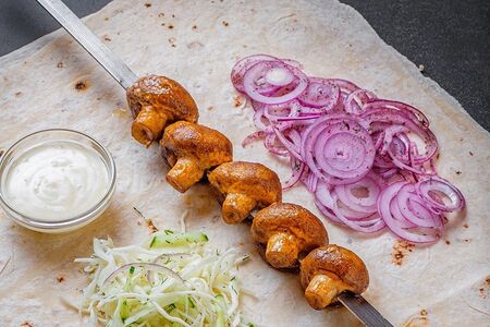 Шампиньоны на мангале