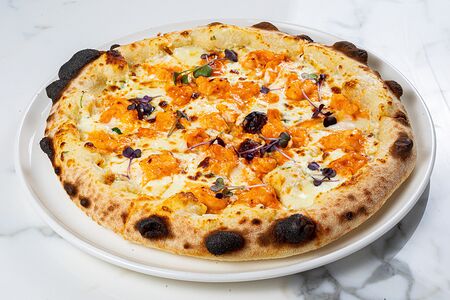 Пицца Mac & Cheese с острыми креветками