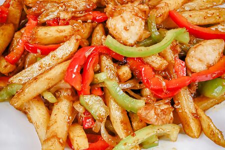 Фри с курицей