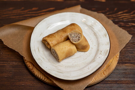 Фаршированные блины с мясом и рисом