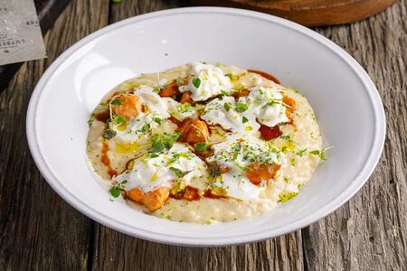 Ризотто с лососем и страчателлой