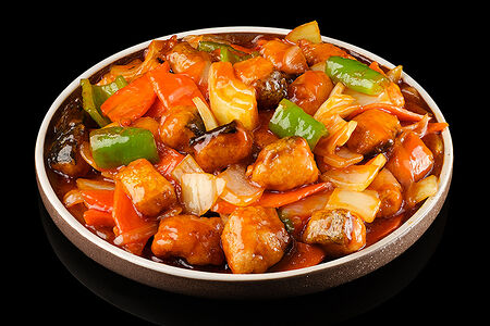 Лосось с овощами