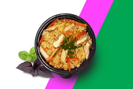 Тяхан с курочкой и овощами