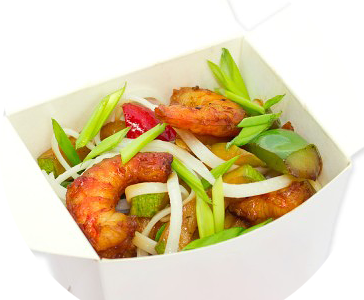 Вок удон с креветками