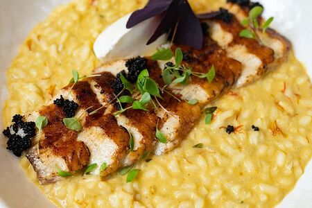 Ризотто с угрем, тыквой и шафраном