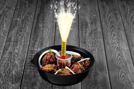 Шашлычный торт из баранины