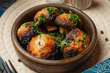 Шампиньоны на мангале