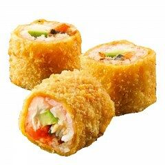 Горячий ролл без нори с угрем и лососем