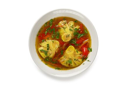 Куриный суп с мини хинкали