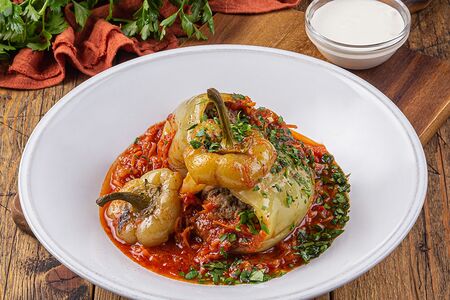 Фаршированные перцы со сметанной