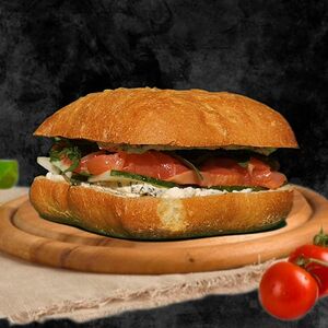 Панини с лососем и творожным сыром