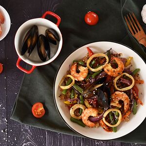 Тяхан с морепродуктами