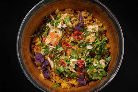 Жареный рис с крабом