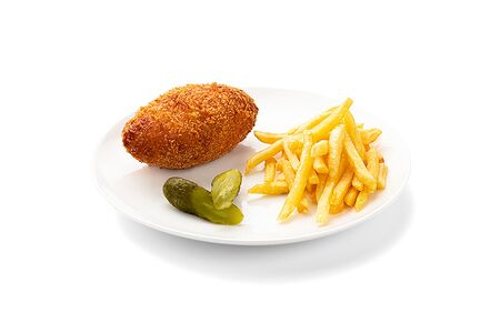 Котлета по-киевски с картофелем фри