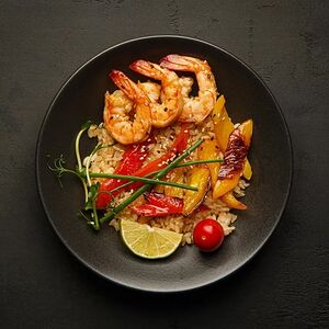 Тяхан с креветками