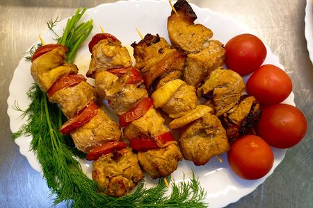 Мини-шашлычок из куриной грудки